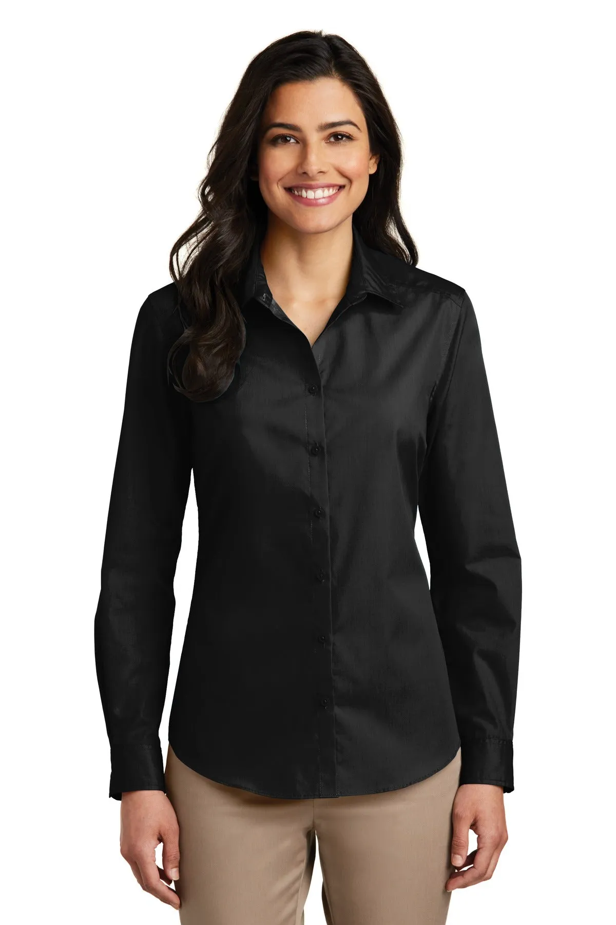 Port Authority¨ Ladies Long Sleeve Carefree Poplin Shirt. LW100