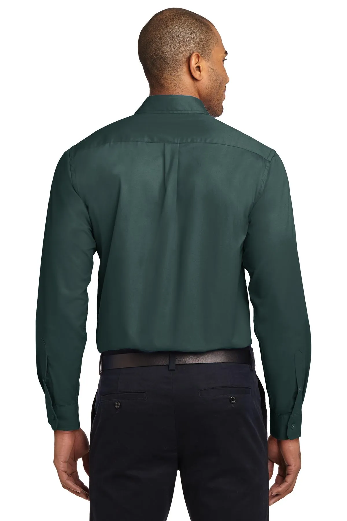 Port Authority Long Sleeve Easy Care Shirt S608 Dark Green/ Navy
