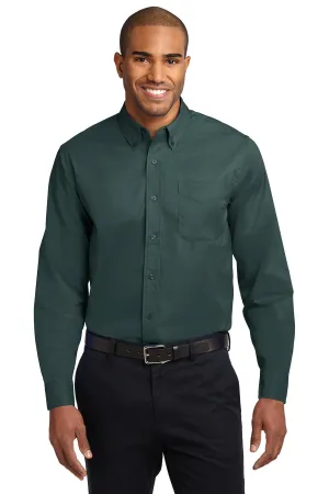 Port Authority Long Sleeve Easy Care Shirt S608 Dark Green/ Navy