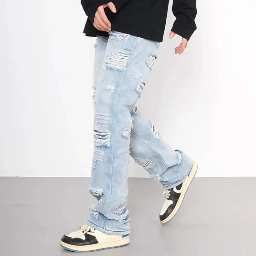 "American high street damage ripped straight" Jeans