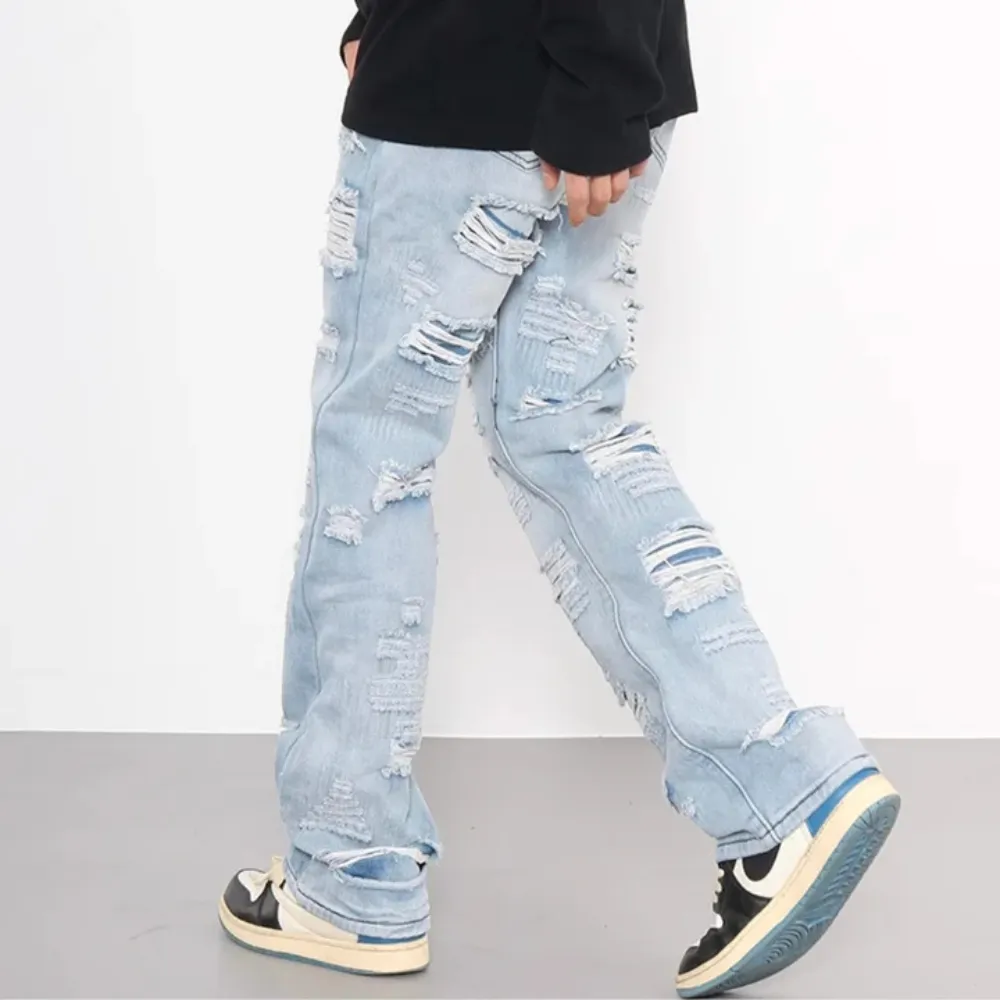 "American high street damage ripped straight" Jeans