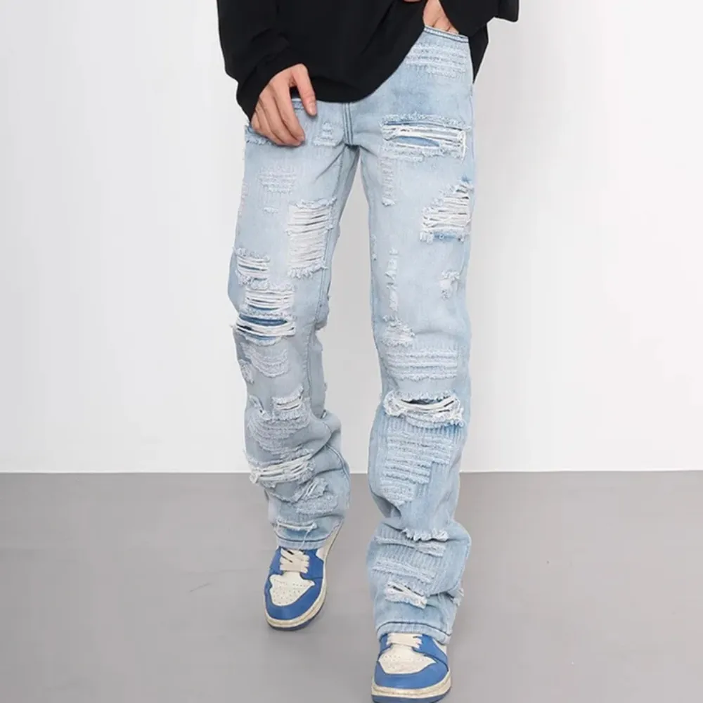 "American high street damage ripped straight" Jeans