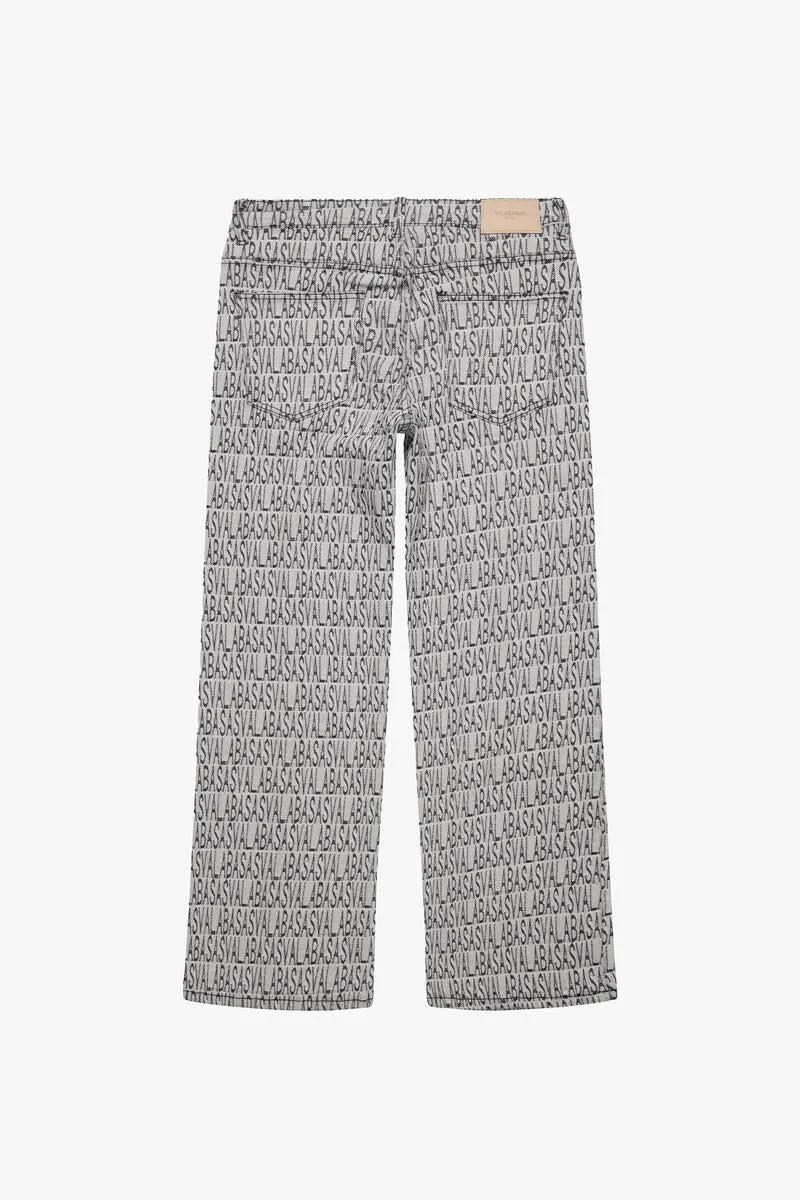 "IMPRINT" BLACK WHITE BAGGY DENIM JEAN