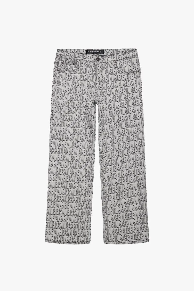 "IMPRINT" BLACK WHITE BAGGY DENIM JEAN
