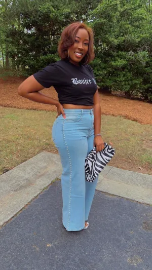 "Lady Bijou" Pearl High Rise Jeans