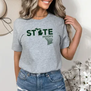 "State Hoops" Relaxed Fit Crew Unisex T-Shirt