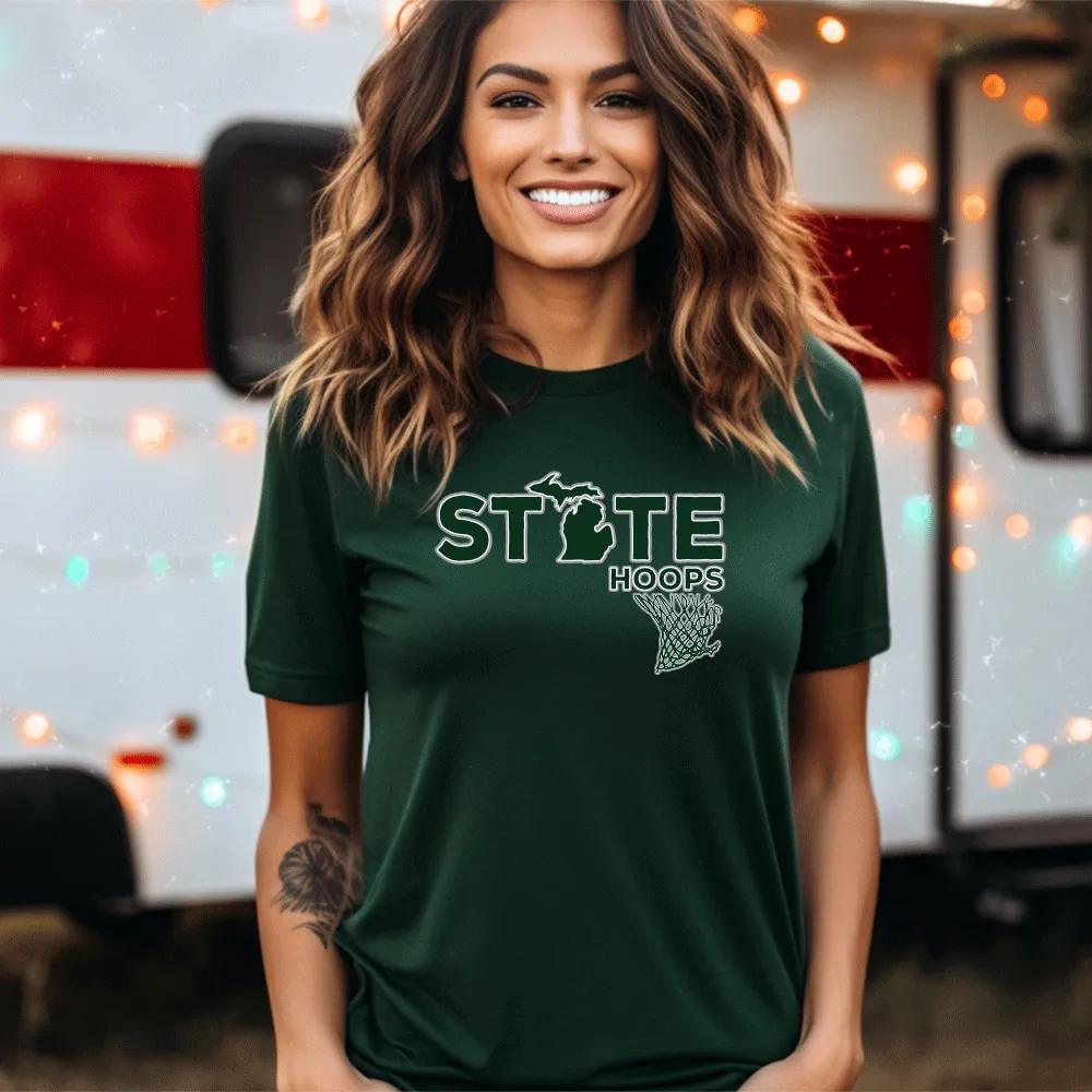 "State Hoops" Relaxed Fit Crew Unisex T-Shirt