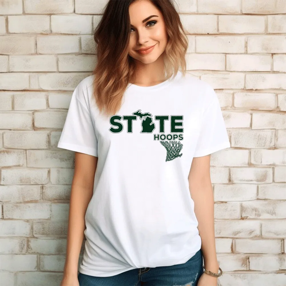 "State Hoops" Relaxed Fit Crew Unisex T-Shirt