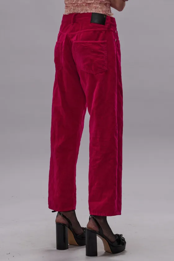 R13 Boyfriend Jean- Raspberry Velvet