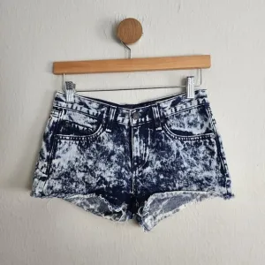 Rag &amp; Bone Acid Wash Blue Denim Cut Off Jean Shorts Frayed Hem