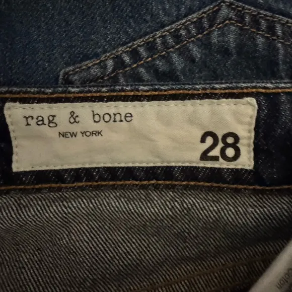 Rag &amp; Bone High Rise Straight Leg Ankle Women’s Blue Jeans Sz 28 Made In USA EUC