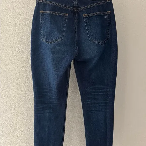 Rag &amp; Bone High Rise Straight Leg Ankle Women’s Blue Jeans Sz 28 Made In USA EUC