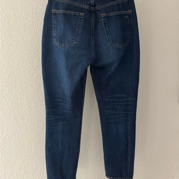 Rag &amp; Bone High Rise Straight Leg Ankle Women’s Blue Jeans Sz 28 Made In USA EUC