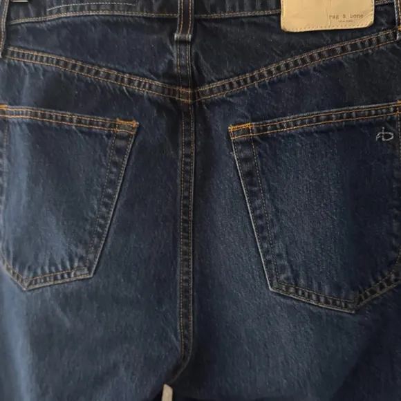 Rag &amp; Bone High Rise Straight Leg Ankle Women’s Blue Jeans Sz 28 Made In USA EUC