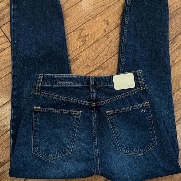Rag &amp; Bone High Rise Straight Leg Ankle Women’s Blue Jeans Sz 28 Made In USA EUC