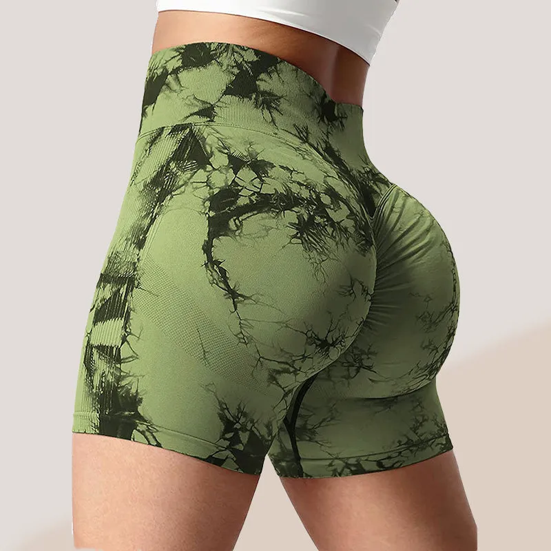 Random Dyeing High Stretch Fitness Shorts
