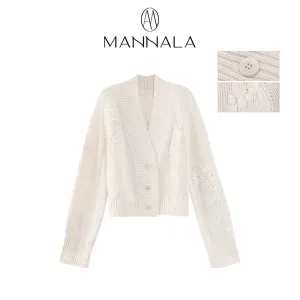 Rare Cashmere Hand-Crocheted Cardigan