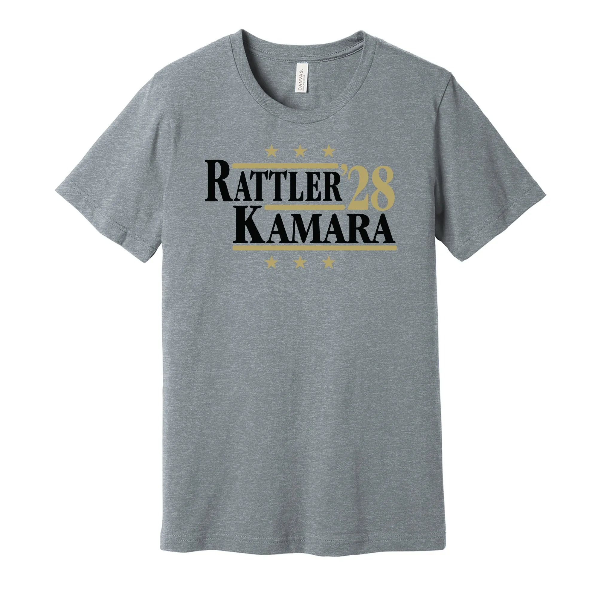 Rattler & Kamara '28 - New Orleans Football Legends Political Campaign Parody T-Shirt - Hyper Than Hype Shirts