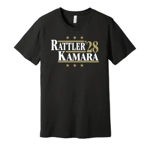Rattler & Kamara '28 - New Orleans Football Legends Political Campaign Parody T-Shirt - Hyper Than Hype Shirts