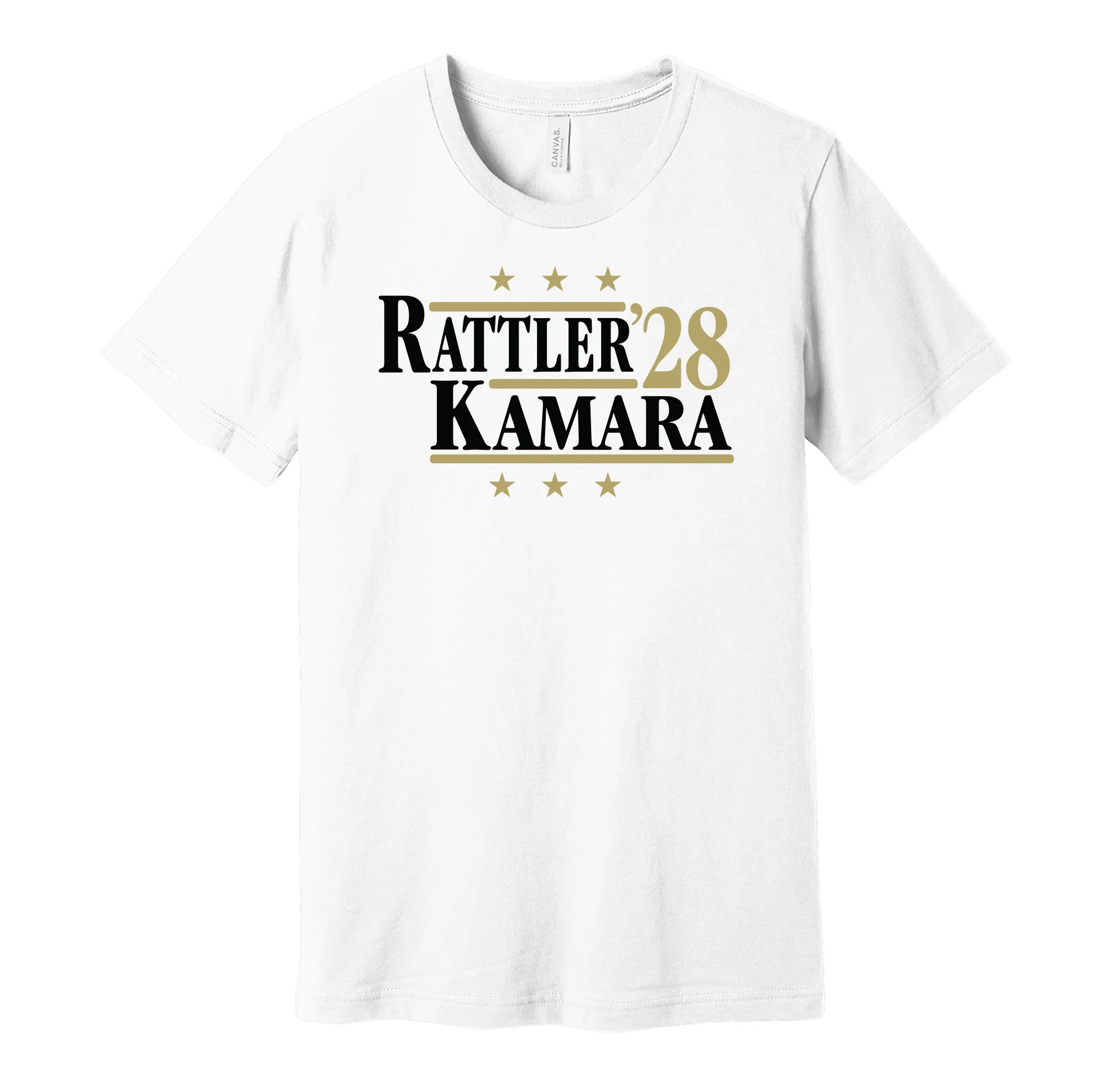 Rattler & Kamara '28 - New Orleans Football Legends Political Campaign Parody T-Shirt - Hyper Than Hype Shirts