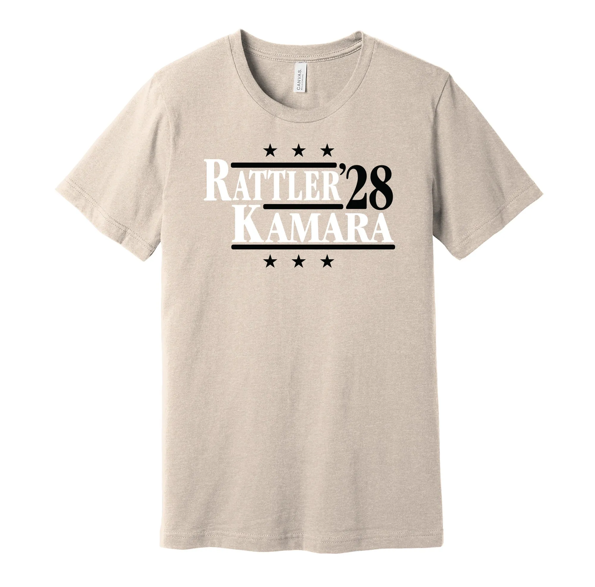Rattler & Kamara '28 - New Orleans Football Legends Political Campaign Parody T-Shirt - Hyper Than Hype Shirts