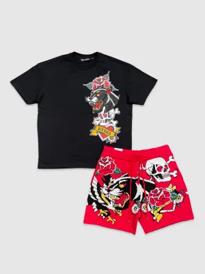REB-151146SET-Jaguar Oversized Tee Shorts Set