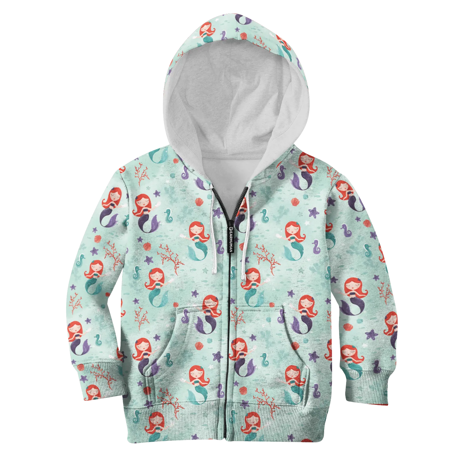 Redhead Mermaid Kid Custom Cosplay Hoodies Apparel