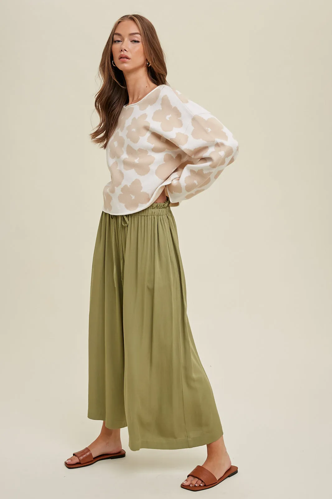 Relaxed Crop Floral Sweater