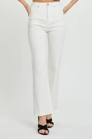 RISEN Full Size High Rise Tummy Control Straight White Jeans