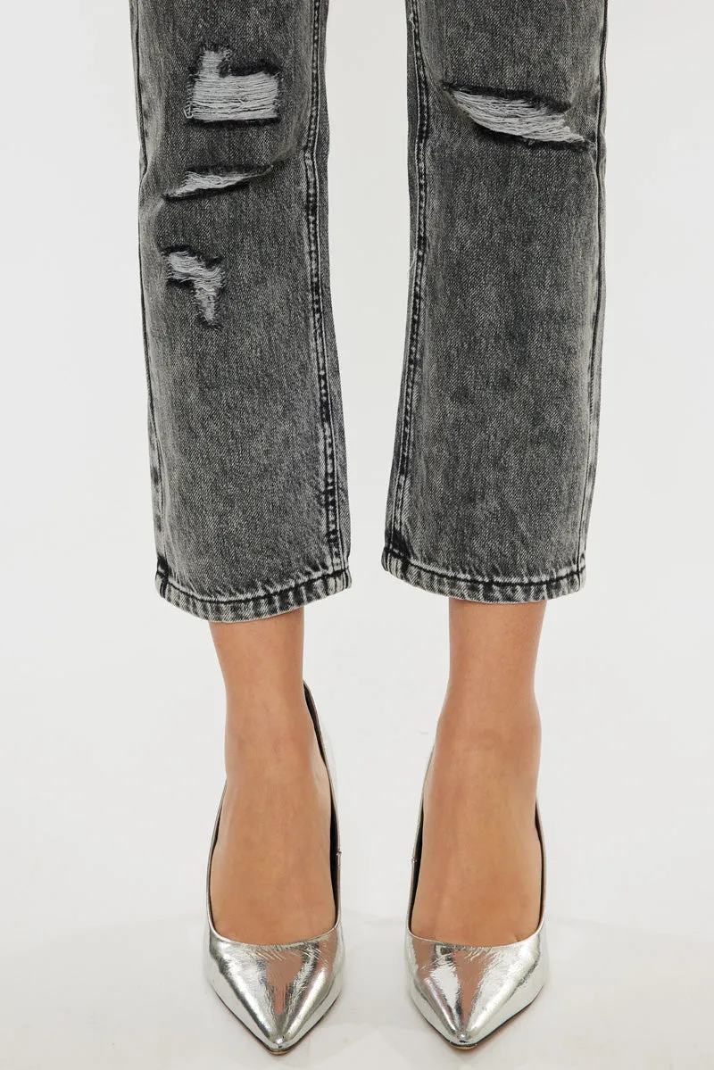 Rita High Rise Slim Straight Fit Leg Jeans