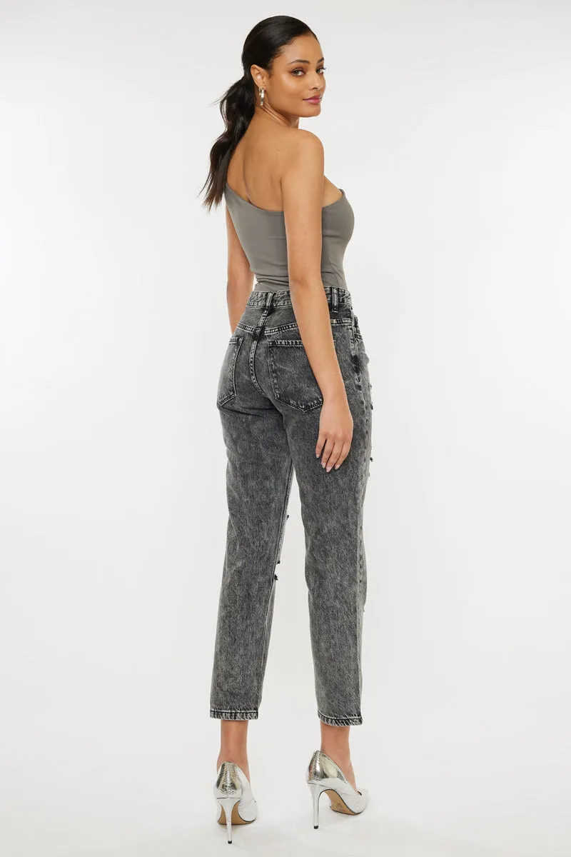 Rita High Rise Slim Straight Fit Leg Jeans