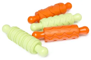 Rubber Patterned Rolling Pins, Set of 4