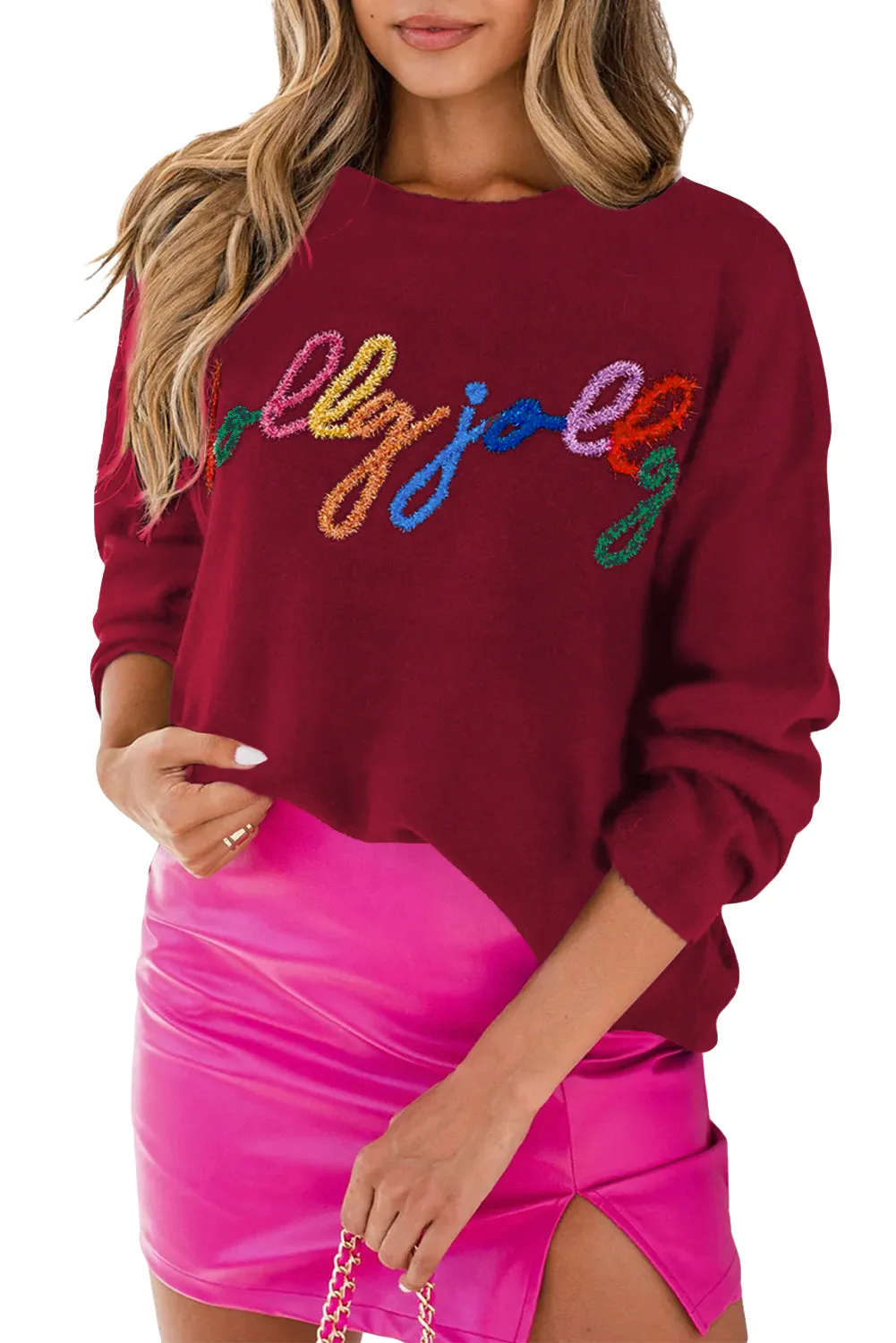 Ruby Holly Jolly Round Neck Casual Sweater