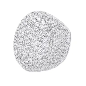 S925 Moissanite Diamond Fully Iced Lagre Oval Ring - VVS1