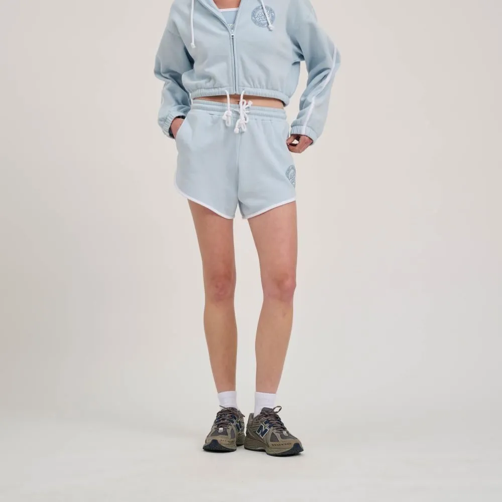 Santa Cruz Womens Shorts Check Outline Ringed Dot Short - Fresh Blue / White