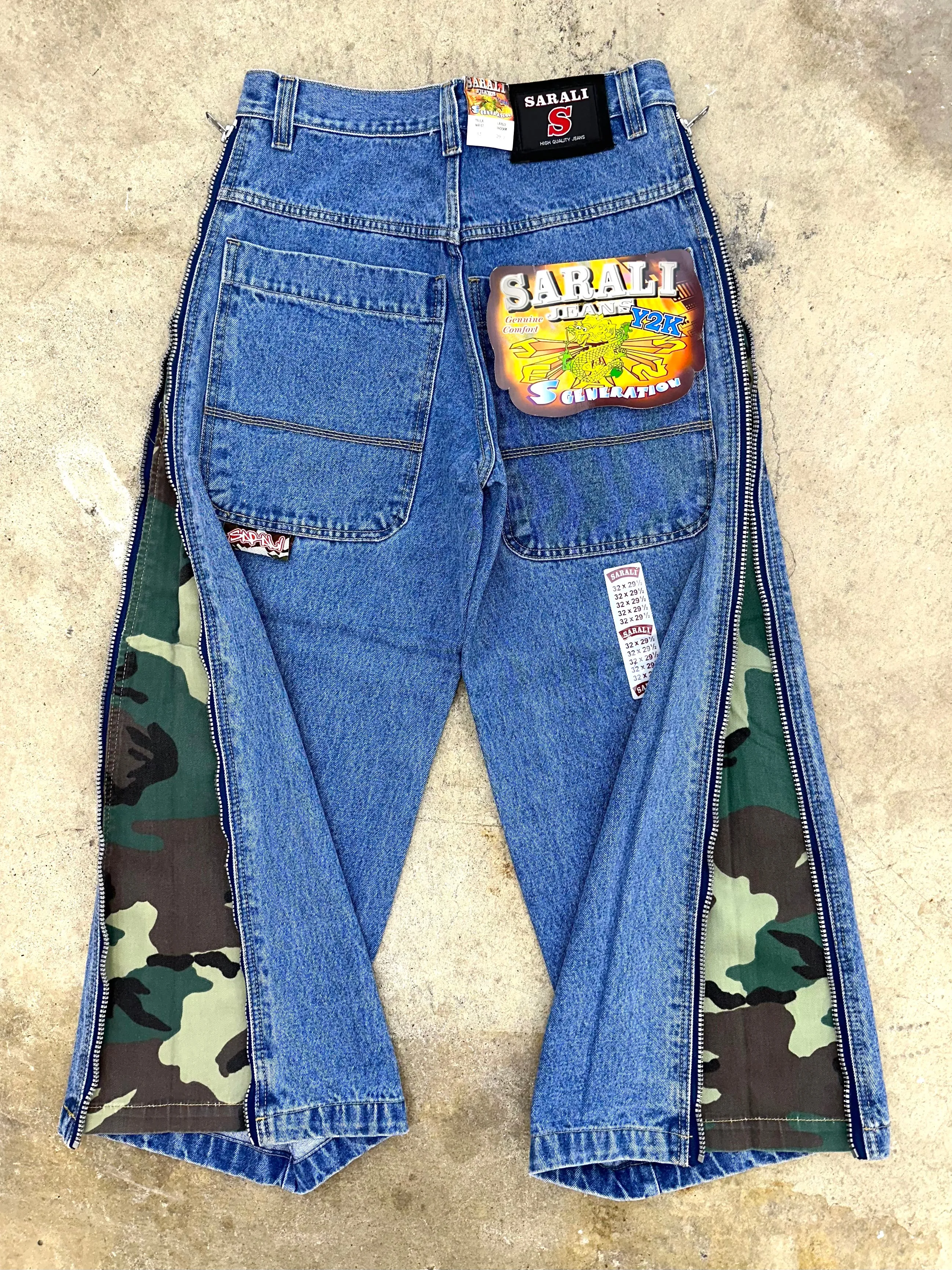 Sarali Peek-A-Boo Zip Jeans