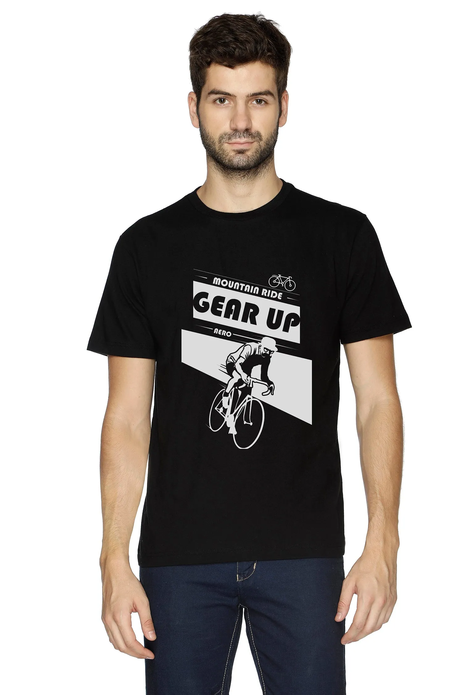 Semantic Half Sleeve Cotton T-shirt - Printed Gear Up