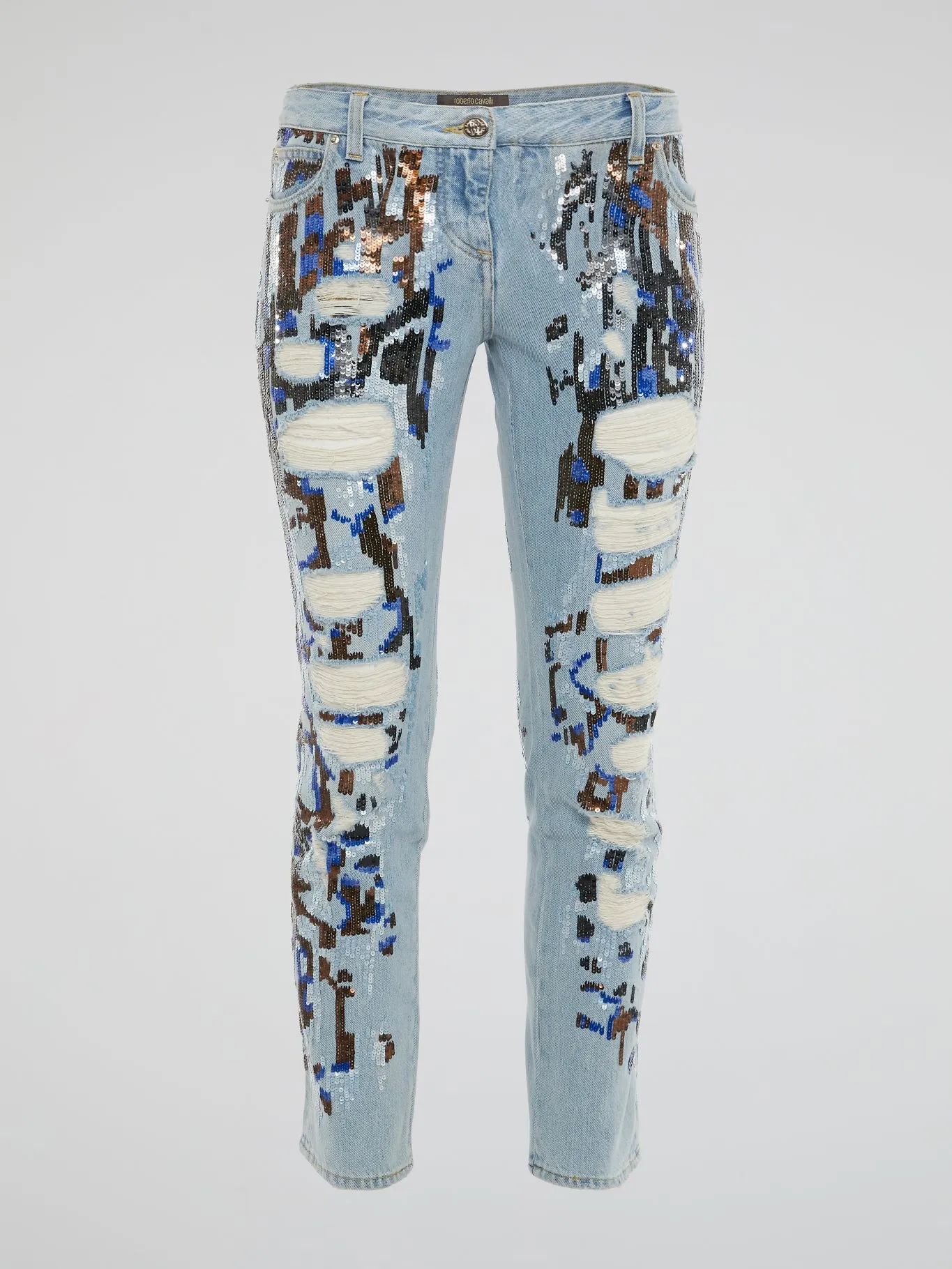 Sequin Detailed Distressed jeans