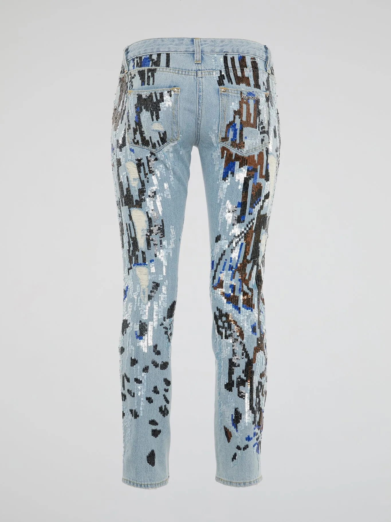Sequin Detailed Distressed jeans