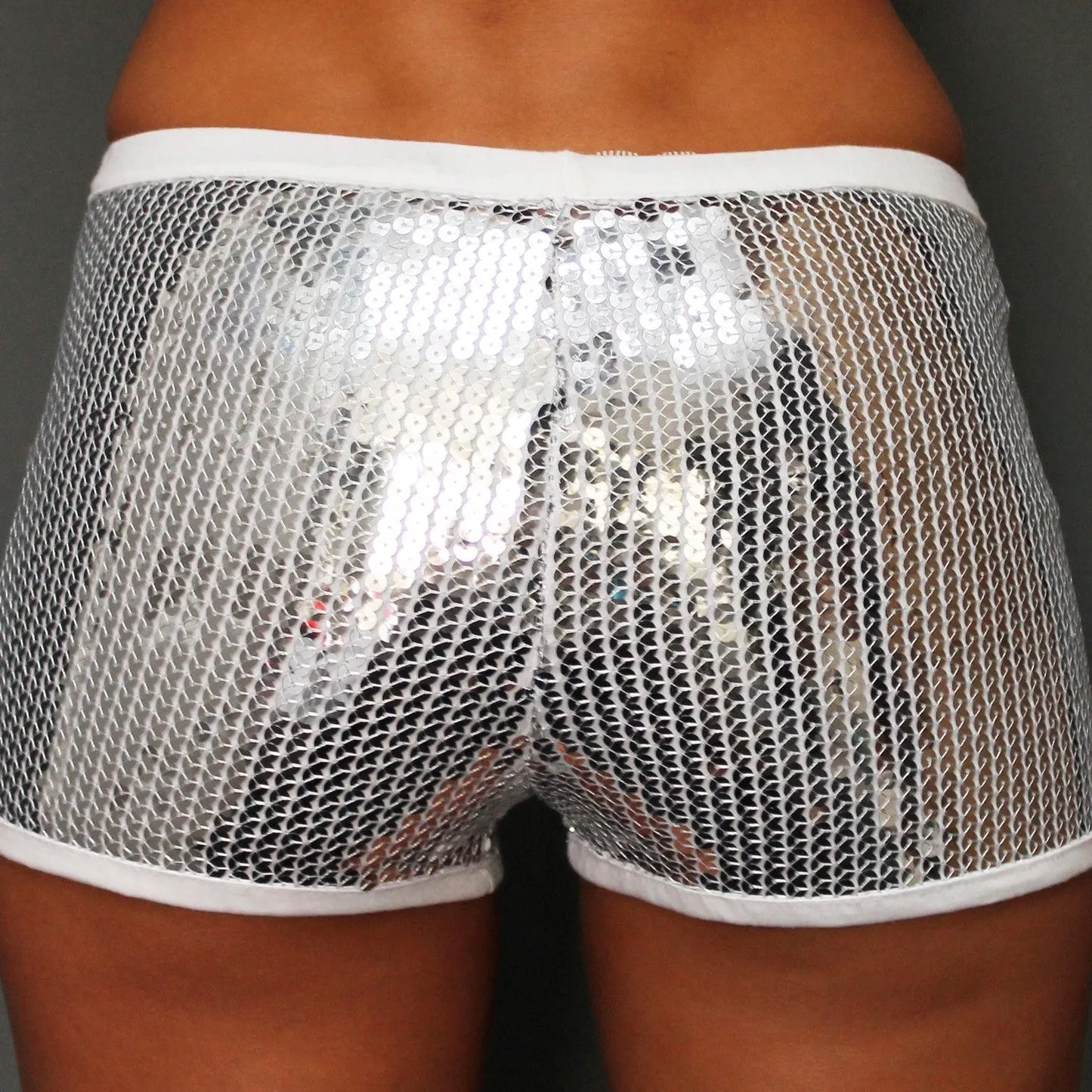 Sequin Shorts - Silver
