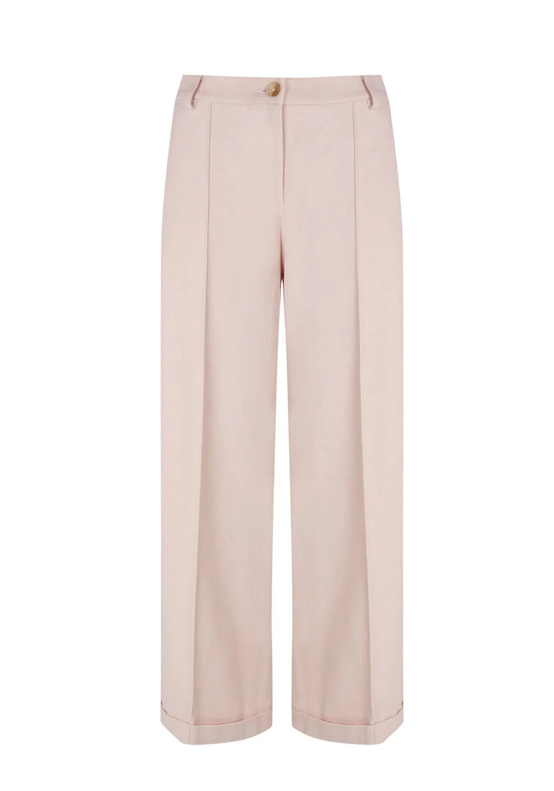 Serge Cropped Trousers - Pink