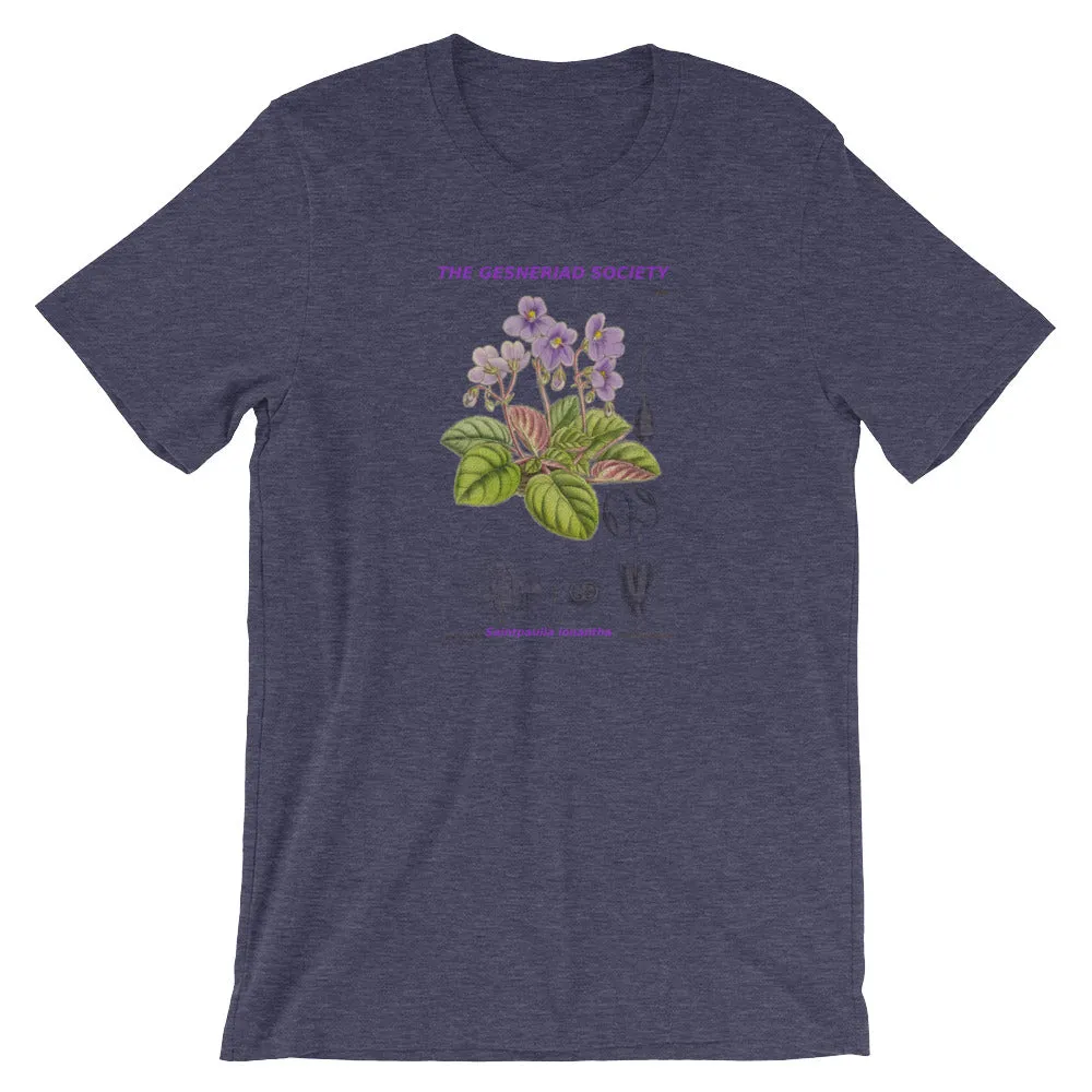 Short-Sleeve Unisex T-Shirt with Saintpaulia ionantha