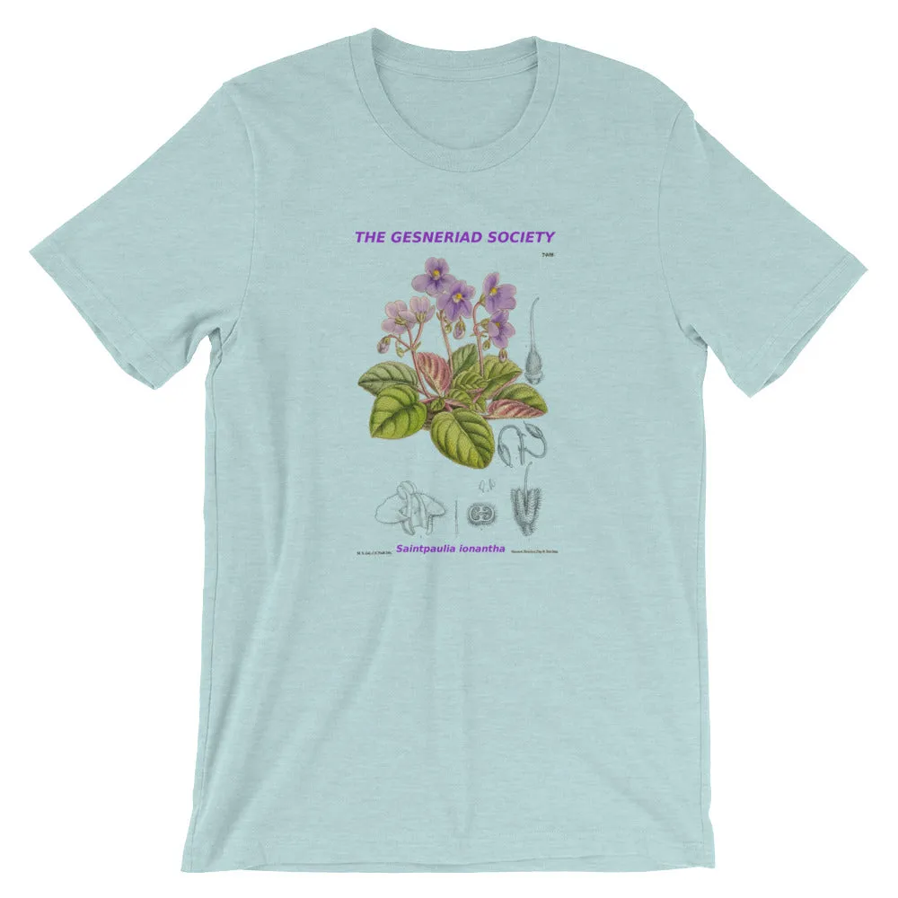Short-Sleeve Unisex T-Shirt with Saintpaulia ionantha