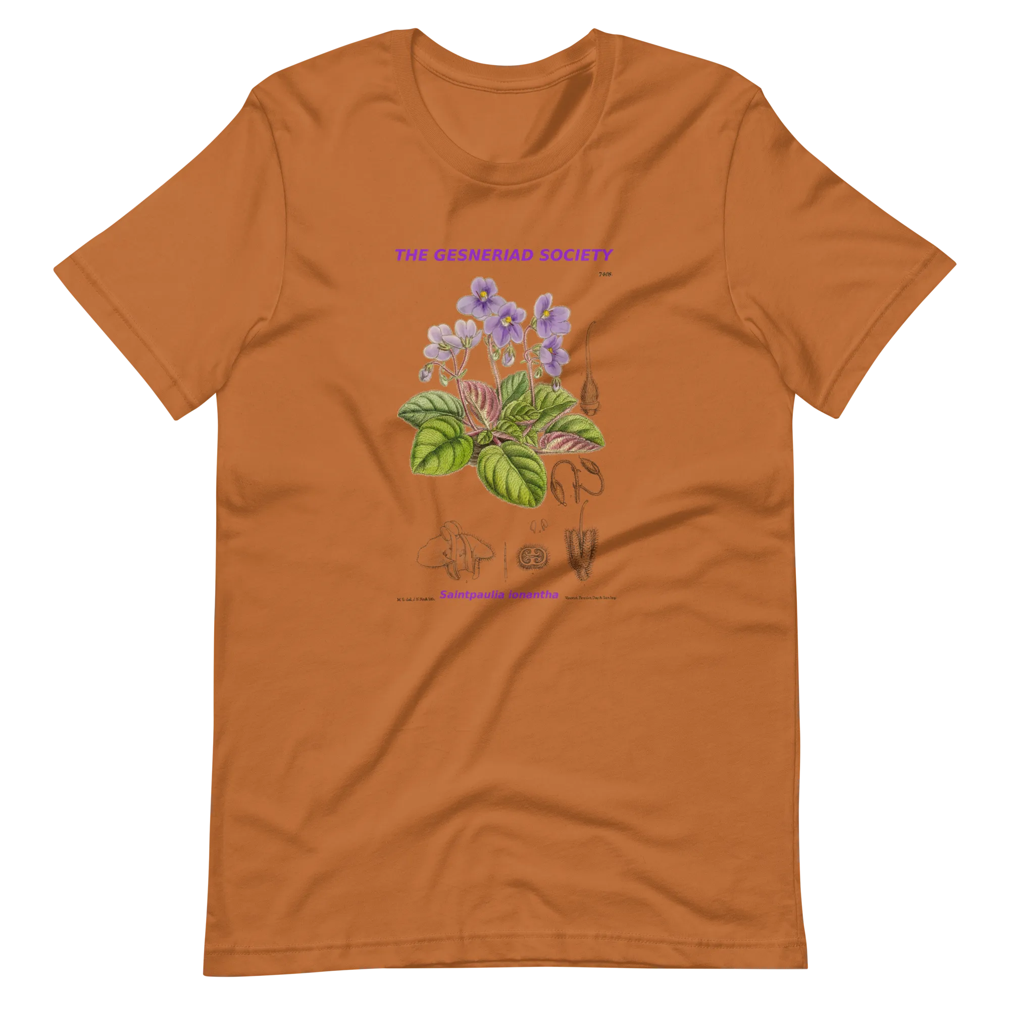 Short-Sleeve Unisex T-Shirt with Saintpaulia ionantha
