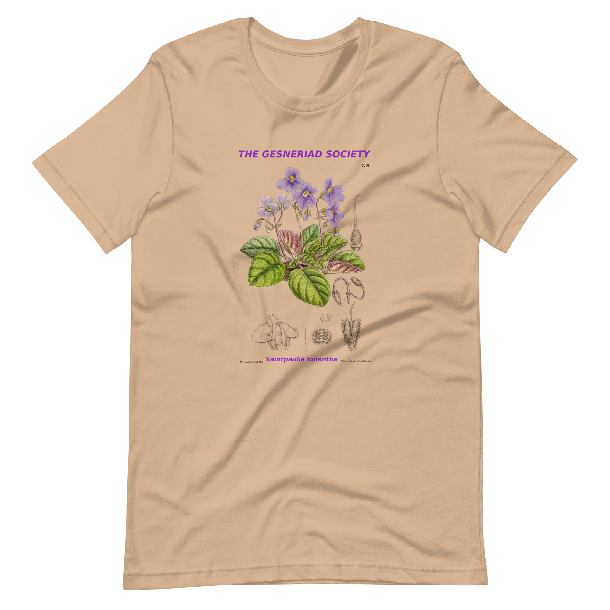 Short-Sleeve Unisex T-Shirt with Saintpaulia ionantha