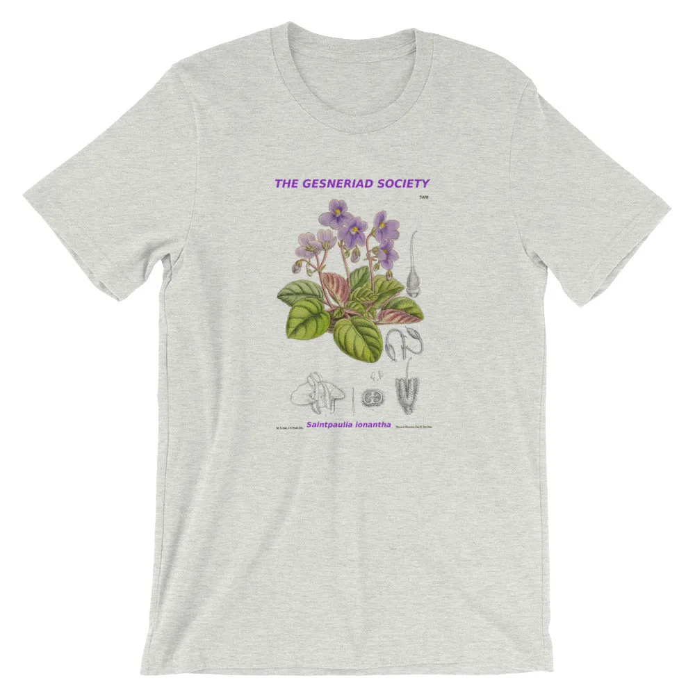 Short-Sleeve Unisex T-Shirt with Saintpaulia ionantha