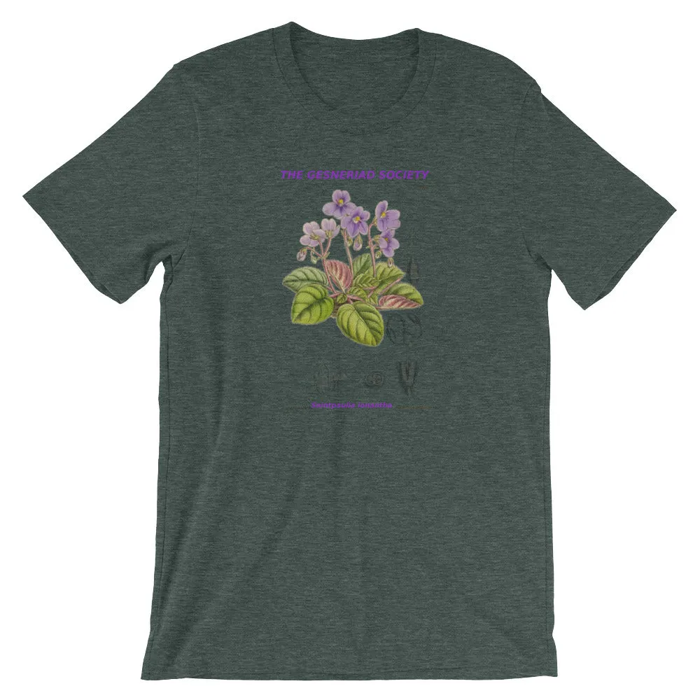 Short-Sleeve Unisex T-Shirt with Saintpaulia ionantha