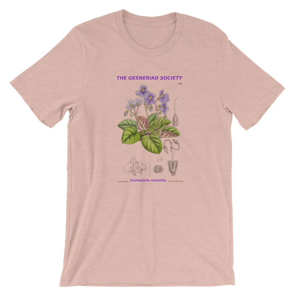Short-Sleeve Unisex T-Shirt with Saintpaulia ionantha