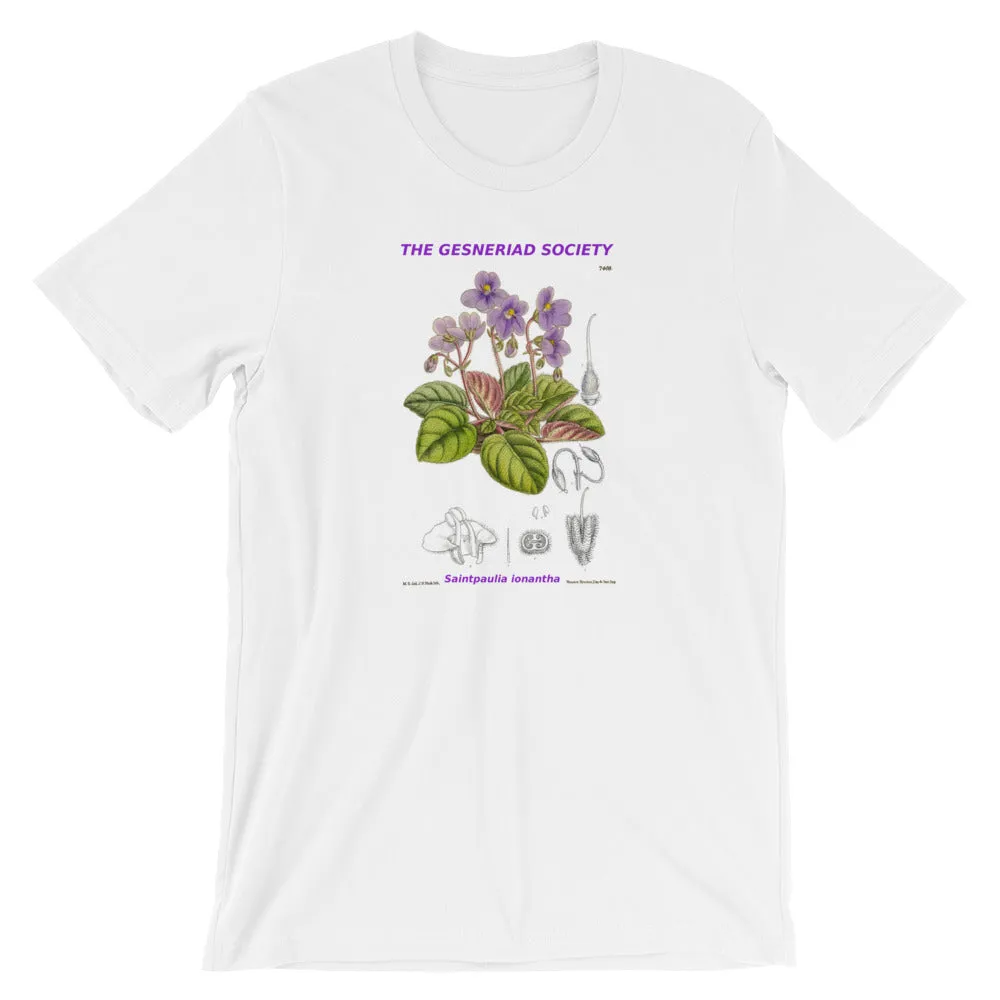 Short-Sleeve Unisex T-Shirt with Saintpaulia ionantha