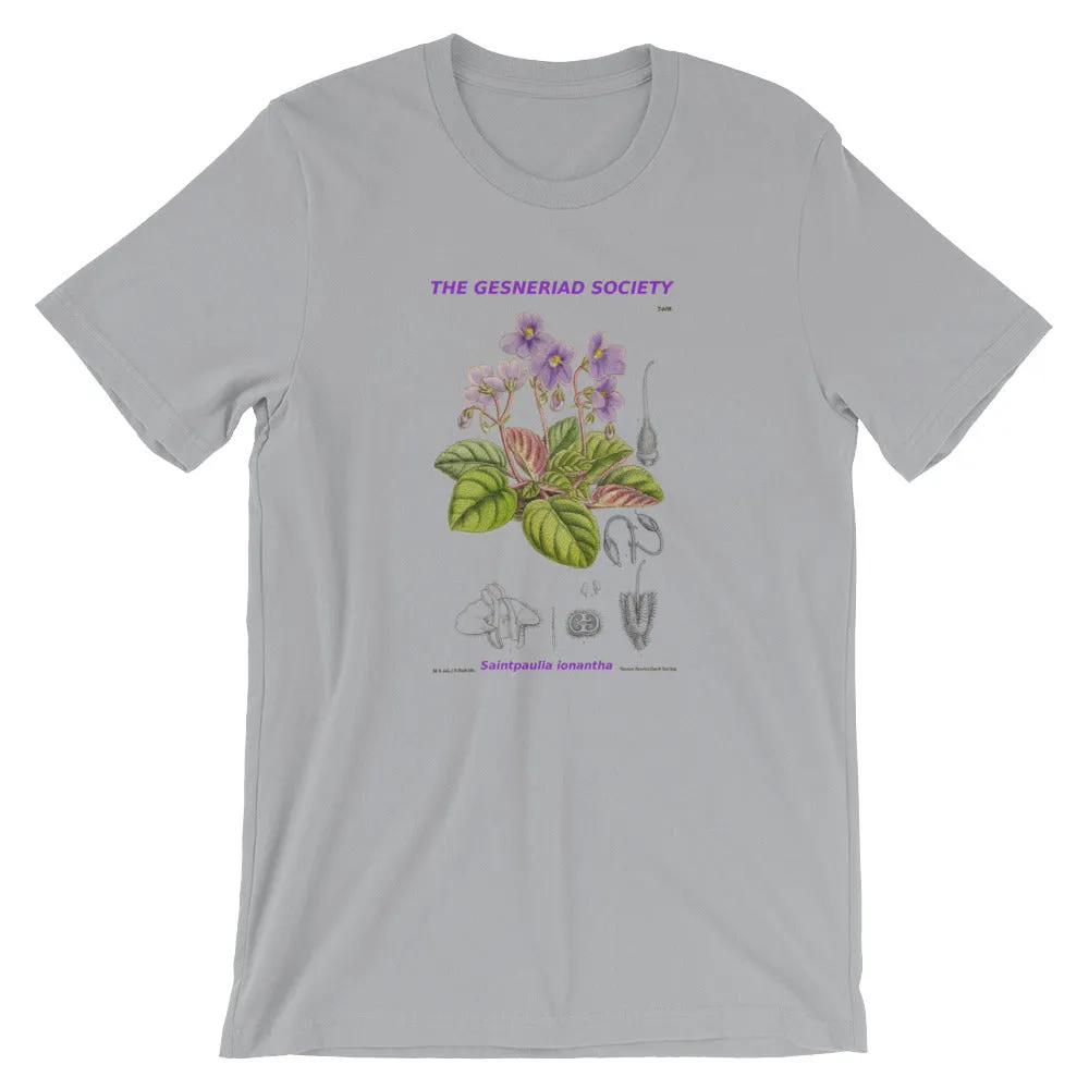 Short-Sleeve Unisex T-Shirt with Saintpaulia ionantha